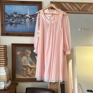 Vintage Lucie Ann Peignoir set sheer nightgown and a matching long-sleeve robe